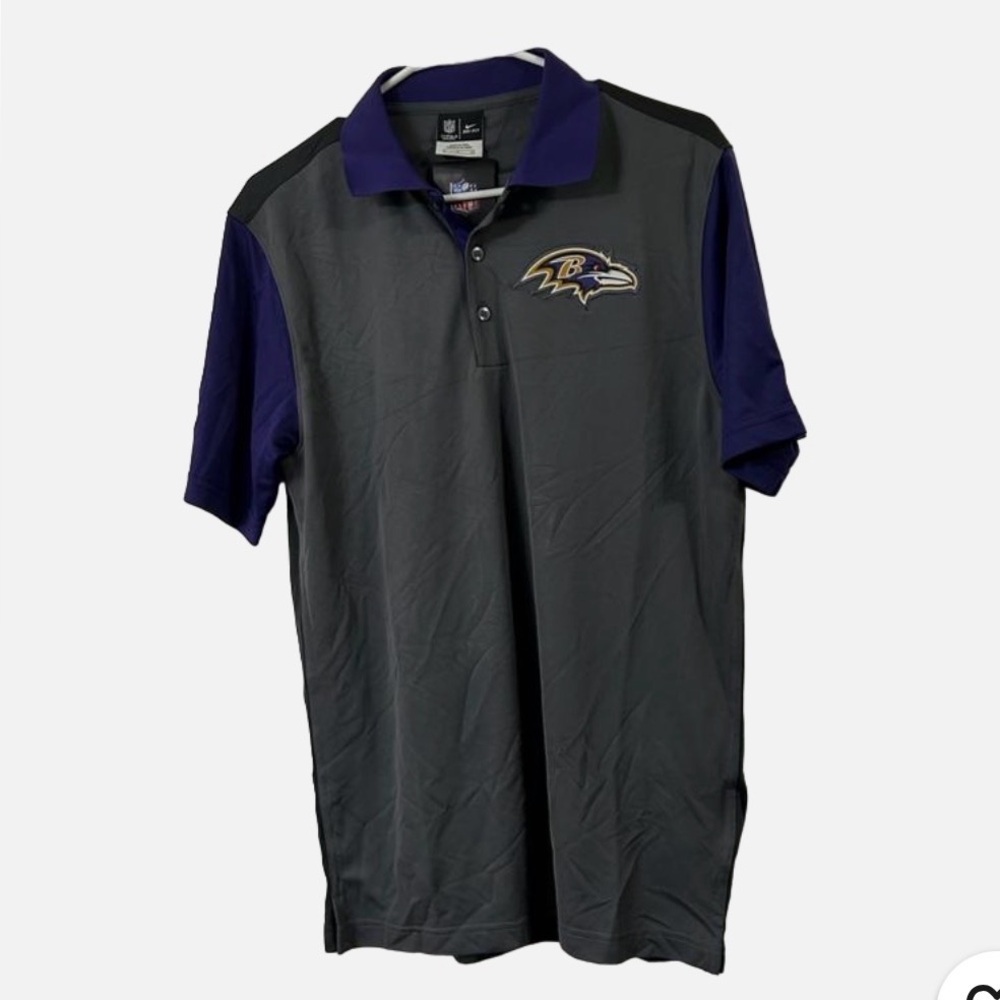 Nike Men's NFL Baltimore Ravens Short Sleeve Polo Shirt, Grey/Anthracite XL